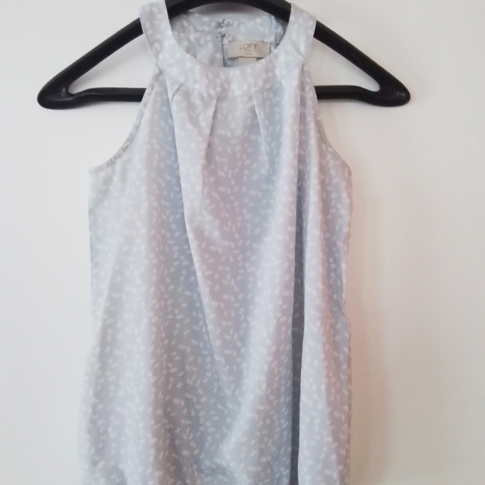 The Loft Blouse in gray and white